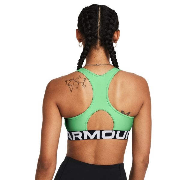 Under Armour HeatGear Authentics Mid Sports Bra - Matrix Green/White 444