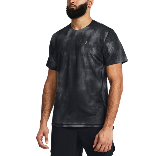 Men's T-Shirt Padel Under Armour Rush Vent Printed TShirt  Black 13836690001
