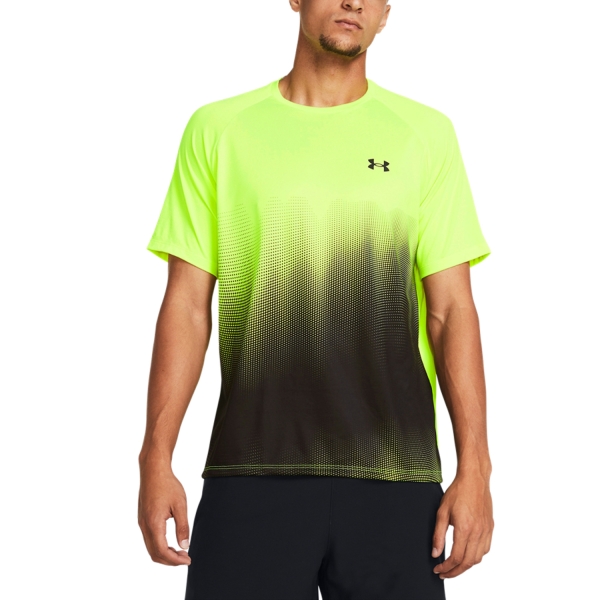 Men's T-Shirt Padel Under Armour Tech Fade TShirt  High Vis Yellow/Black 13770530731