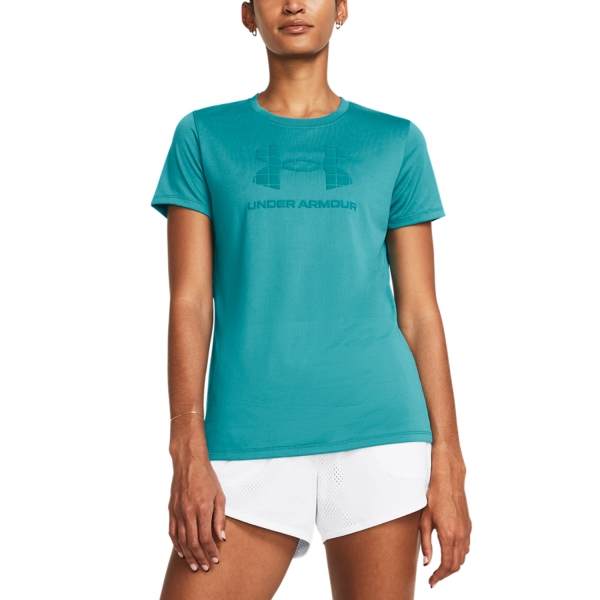 Camiseta y Polo Padel Mujer Under Armour Tech Camiseta  Circuit Teal/Coastal Teal 13830910464