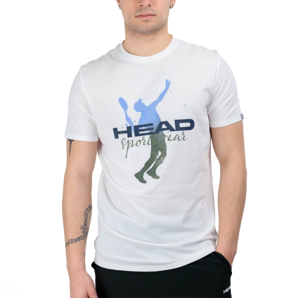 Camiseta Padel Hombre Head Racquet Camiseta  White/Navy 811394WHNV