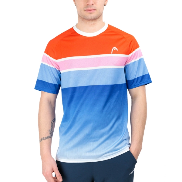 Men's T-Shirt Padel Head Performance Pro TShirt  Orange Alert/Royal 811514OARO