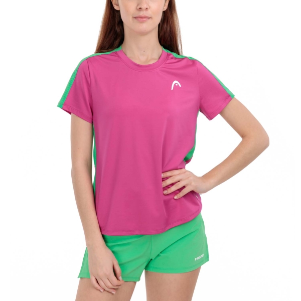 Maglietta e Polo Padel Donna HEAD Tie Break Maglietta  Vivid Pink 814644VP