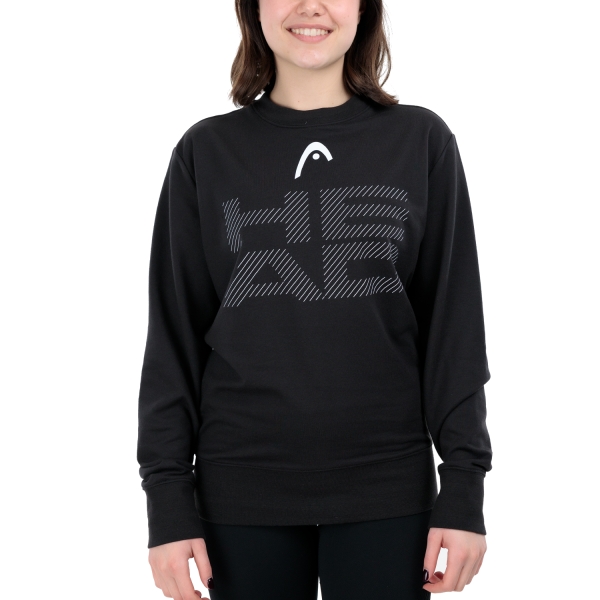 Women's Padel Shirts & Hoodies Head Rally Logo Sweatshirt  Black 814783BK