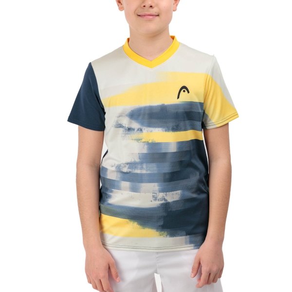 Polo y Camiseta Padel Niño Head Topspin Pro Camiseta Nino  Navy Print Vision 816144NVXV