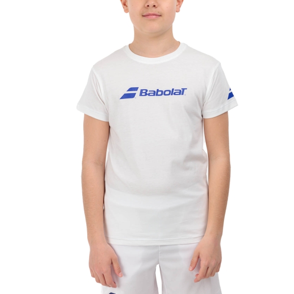 Boy's Padel Polos and Shirt Babolat Exercise TShirt Boy  White 4BP24411000