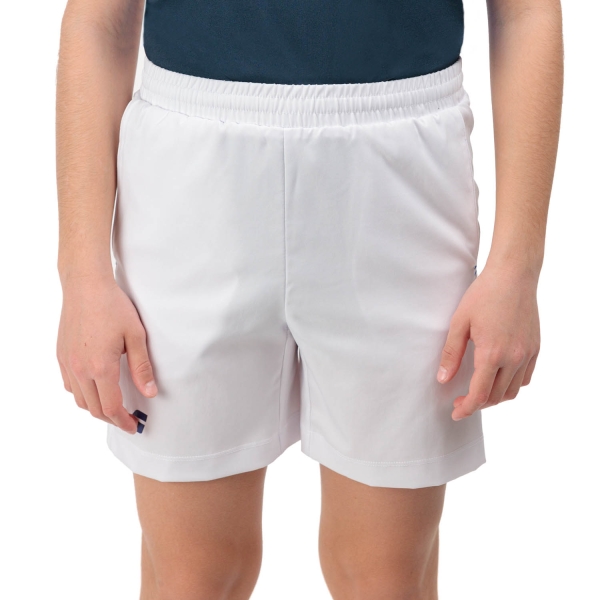 Shorts y Pants Padel Niño Babolat Play Logo 5in Shorts Nino  White 3BP20611000