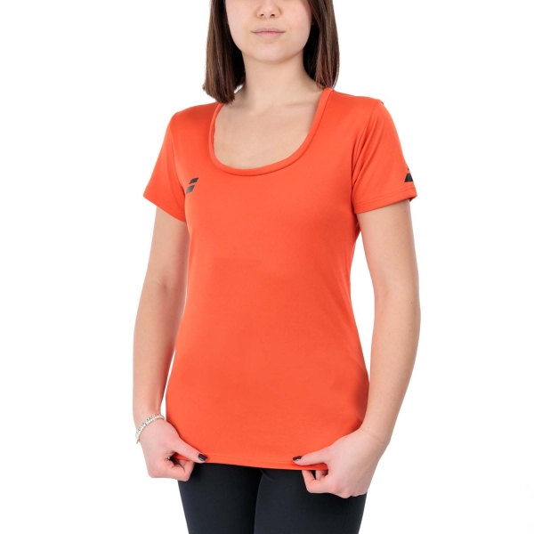 Women's Padel T-Shirt and Polo Babolat Play Cap Logo TShirt  Fiesta Red 3WP20115061