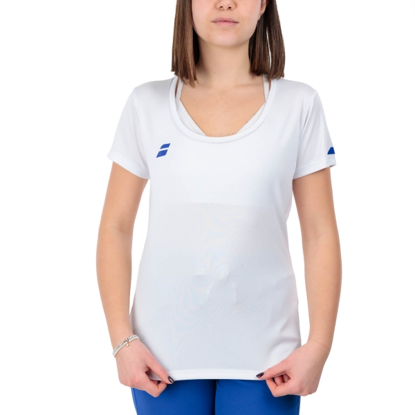 Women's Padel T-Shirt and Polo Babolat Play Cap Logo TShirt  White 3WP20111000