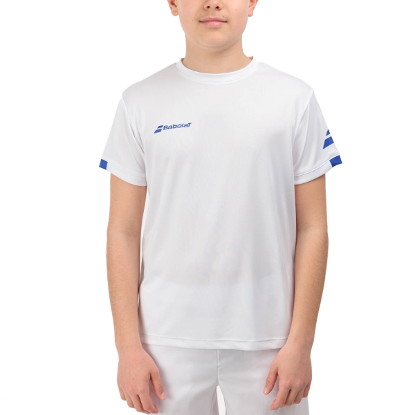Boy's Padel Polos and Shirt Babolat Play Crew Classic TShirt Boy  White 3BP20111000