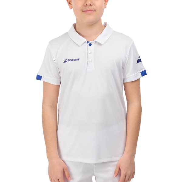 Boy's Padel Polos and Shirt Babolat Play Polo Boy  White 3BP20211000