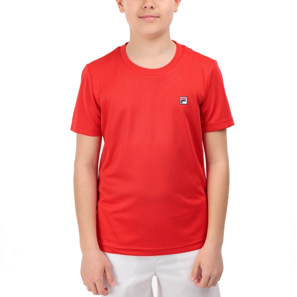 Boy's Padel Polos and Shirt Fila Dani TShirt Boy  Red FJL221020500