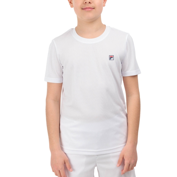 Boy's Padel Polos and Shirt Fila Dani TShirt Boy  White FJL221020001