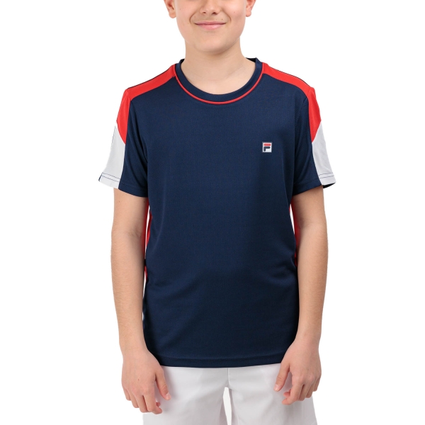Boy's Padel Polos and Shirt Fila Gabriel TShirt Boy  Navy/Red FJL2413021502