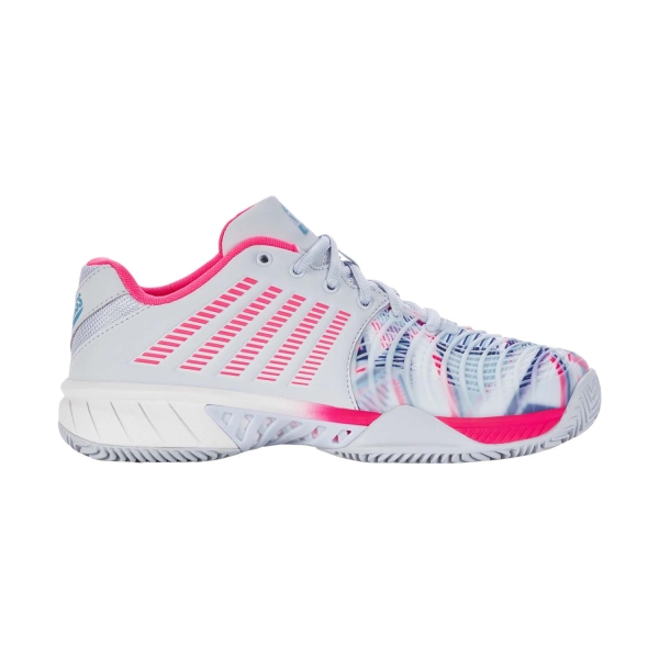 Women's Padel Shoes KSwiss Express Light 3 Padel  Arctic Ice/White/Neon Pink 98900026M