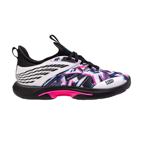 Men's Padel Shoes KSwiss SpeedTrac Padel  White/Black/Neon Pink 08912940M