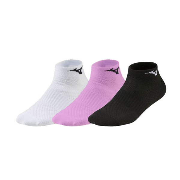 Padel Socks Mizuno Drylite x 3 Socks  White/Black/Lilac Chiffon 67UU95078