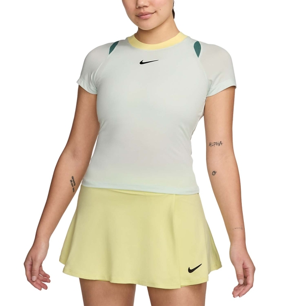 Women's Padel T-Shirt and Polo Nike Court DriFIT Advantage TShirt  Barely Green/Black FV0261394