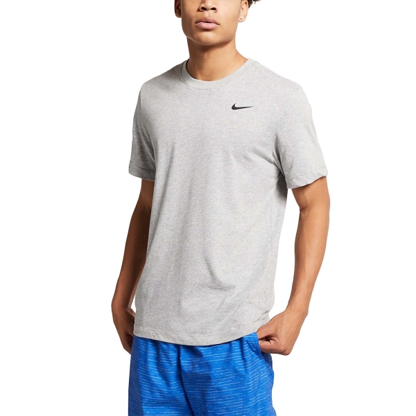 Maglietta Padel Uomo Nike DriFIT Court Logo Maglietta  Dark Grey Heather/Black AR6029063