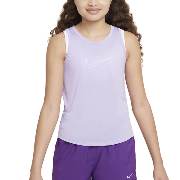 Top y Camisas Padel Niña Nike DriFIT One Top Nina  Hydrangeas/White DH5215515