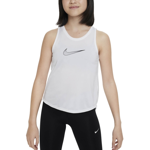 Top y Camisas Padel Niña Nike DriFIT One Top Nina  White/Black DH5215100