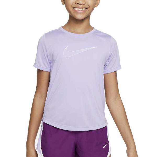 Girl's Padel Tanks and Shirts Nike DriFIT One TShirt Girl  Hydrangeas/White DD7639515