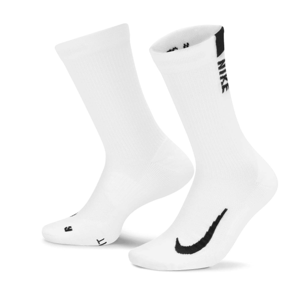 Padel Socks Nike Multiplier Crew x 2 Socks  White/Black SX7557100