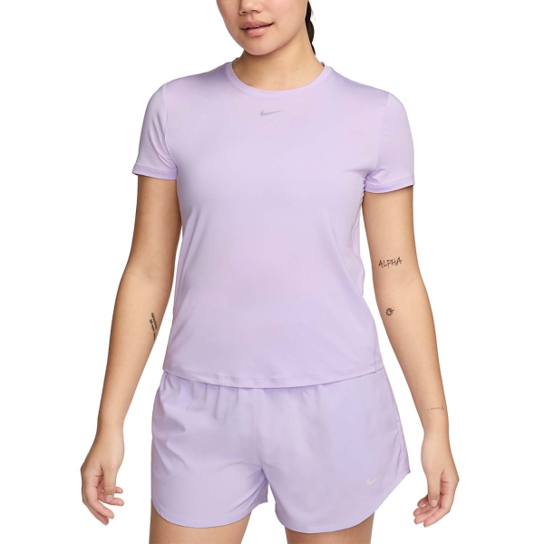 Women's Padel T-Shirt and Polo Nike One Classic TShirt  Lilac Bloom/Black FN2798512