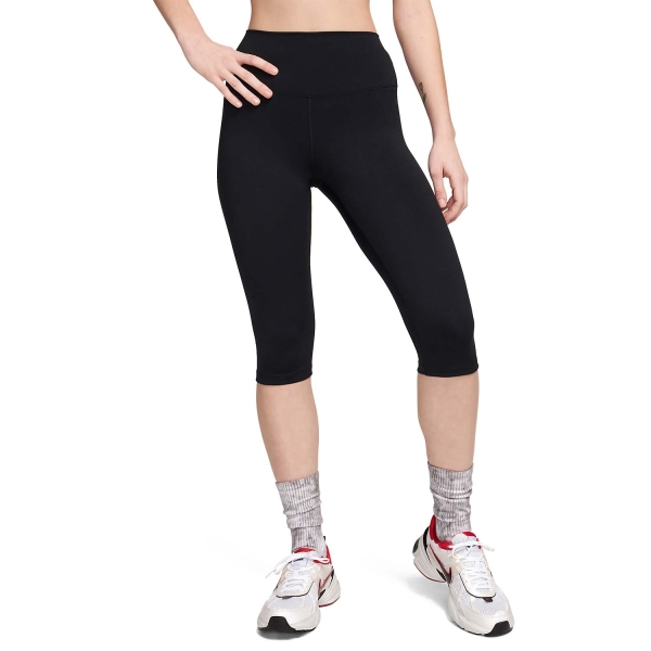 Women's Padel Pants and Tights Nike One Logo Capri  Black FN3239010