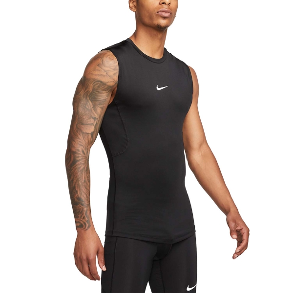 Men's T-Shirt Padel Nike Pro DriFIT Logo Tank  Black/White FB7914010