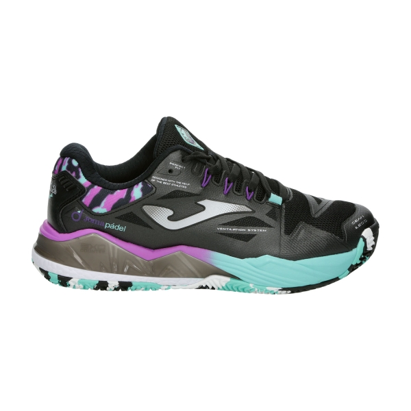 Zapatillas Padel Mujer Joma Spin  Black/Turquoise/Pink TSPILS2401OM