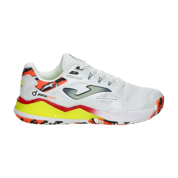 Men's Padel Shoes Joma Spin  White/Lemon Fluor TSPINS2402OM