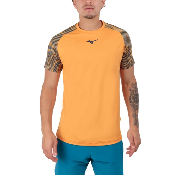 Men's T-Shirt Padel Mizuno Charge Shadow TShirt  Carrot Curl 62GAB00254