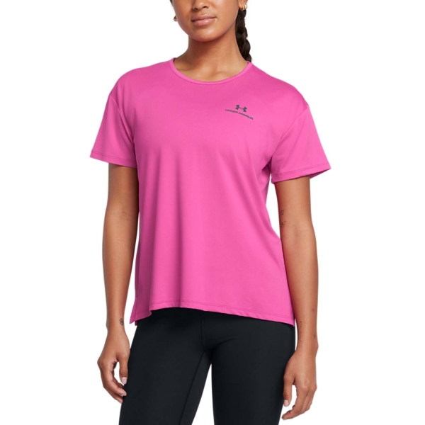 Women's Padel T-Shirt and Polo Under Armour Rush Energy 2.0 TShirt  Astro Pink/Black 13791410686
