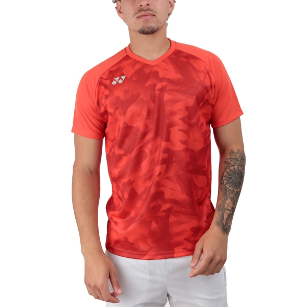 Men's T-Shirt Padel Yonex Club Team TShirt  Pearl Red YM0033RP