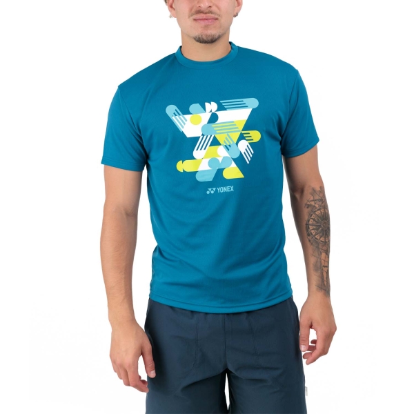 Camiseta Padel Hombre Yonex Practice Court Camiseta  Blue Green YM0043BV