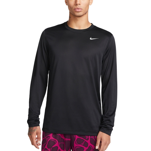 Men's Padel Shirt and Hoody Nike DriFIT Legend Shirt  Black/Matte Silver DX0993010