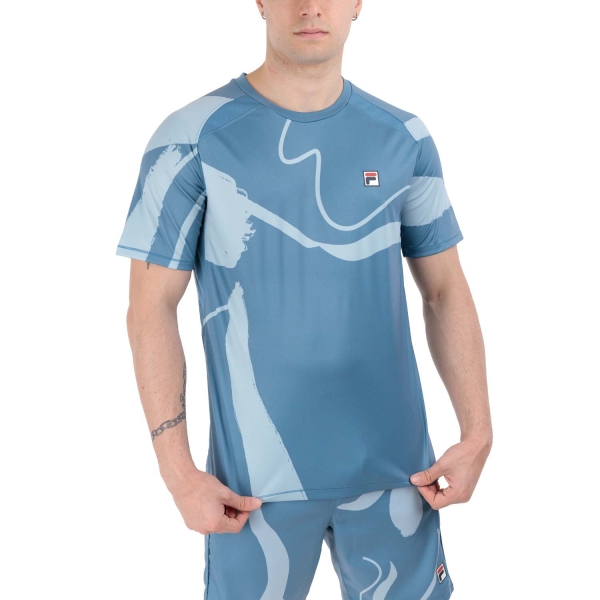 Men's T-Shirt Padel Fila Cassian TShirt  Captains Blue/Print Comb XFM2413000147
