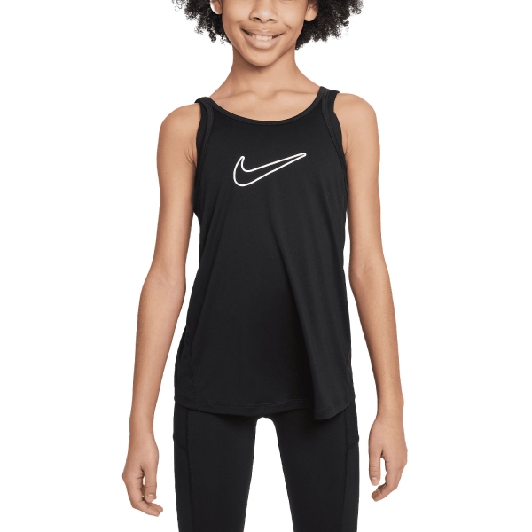 Top y Camisas Padel Niña Nike One Swoosh Top Nina  Black/White FZ5599010