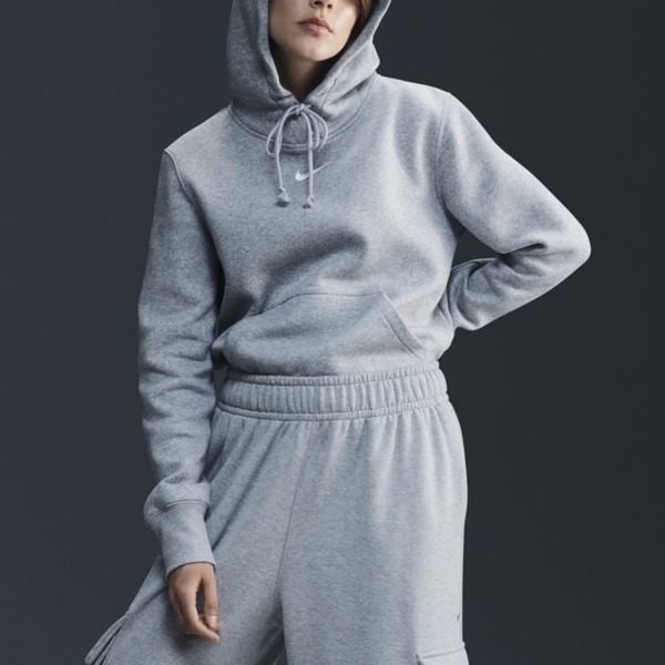 Women's Padel Shirts & Hoodies Nike Phoenix Hoodie  Dark Grey Heather/Sail HF6839063