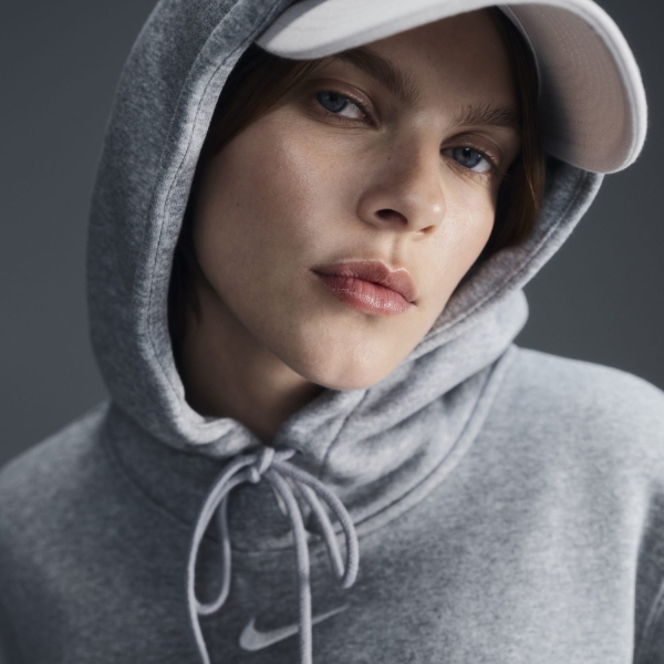 Nike Phoenix Hoodie - Dark Grey Heather/Sail