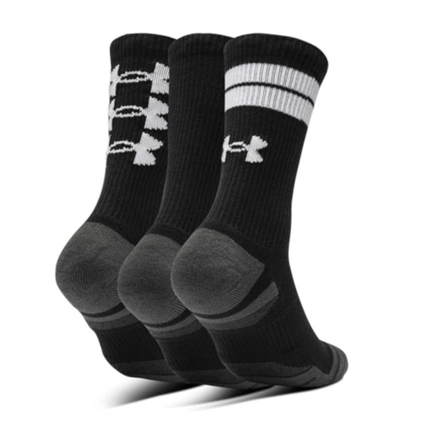 Under Armour Performance Tech Crew x 3 Socks - Black/White
