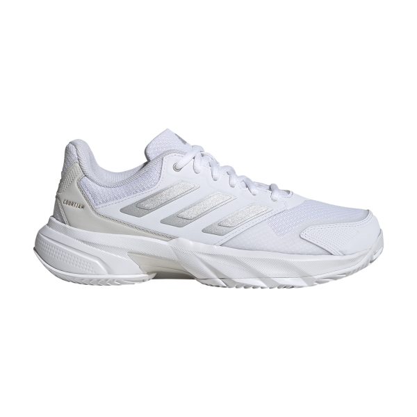 Scarpe Padel Donna adidas CourtJam Control 3 Clay  FTWR White/Silver Metal/Grey One JS2894