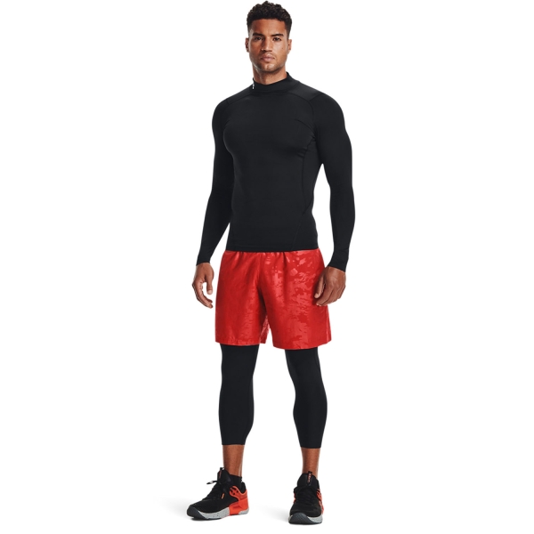 Under Armour HeatGear Mock Camisa - Black/White