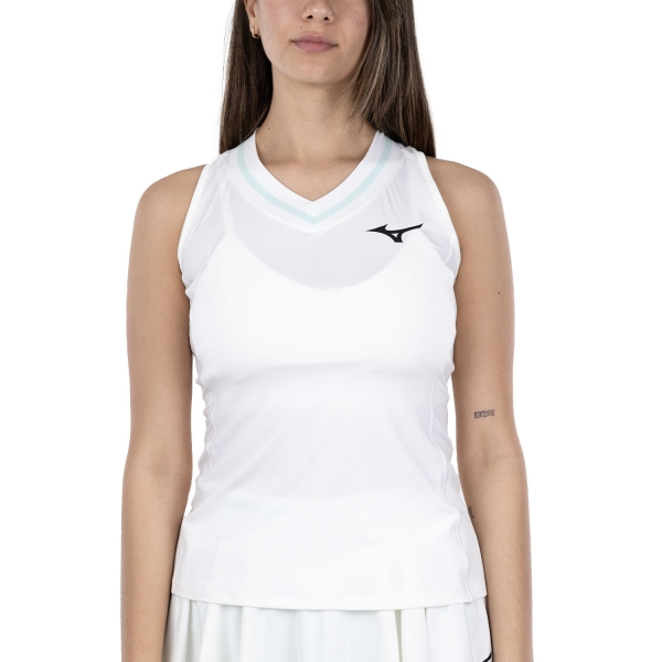 Women's Padel Tank Mizuno Frontier Tank  White/Bay 62GAC202W01