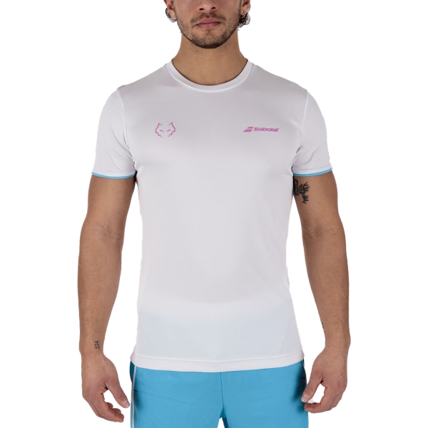 Camiseta Padel Hombre Babolat Juan Lebron Crew Logo Camiseta  White 6MS250111000