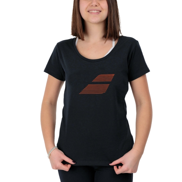 Camiseta y Polo Padel Mujer Babolat Exercise Flag Logo Camiseta  Black 4WS254422000