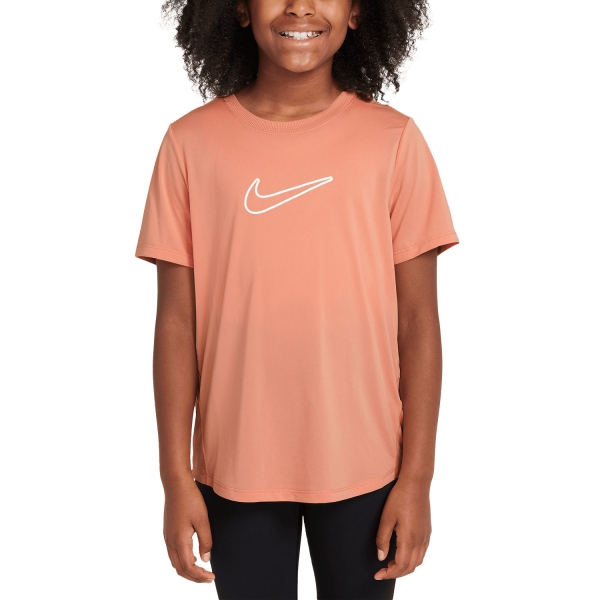 Top y Camisas Padel Niña Nike DriFIT One Camiseta Nina  Apricot Agate/White FZ5600844