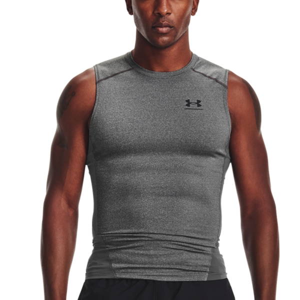 Men's T-Shirt Padel Under Armour HeatGear Compression Tank  Carbon Heather/Black 13615220090