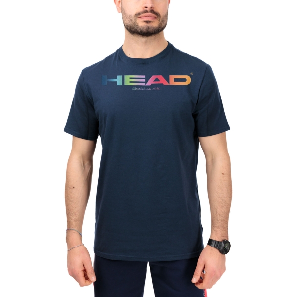 Maglietta Padel Uomo HEAD Rainbow Logo Maglietta  Navy 811435NV
